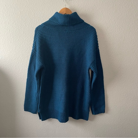 PrinStory Blue Chunky Turtle Neck Tunic Sweater - Picture 3 of 9